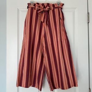 Cotton On Striped Linen Blend Paperbag Pants Size 6